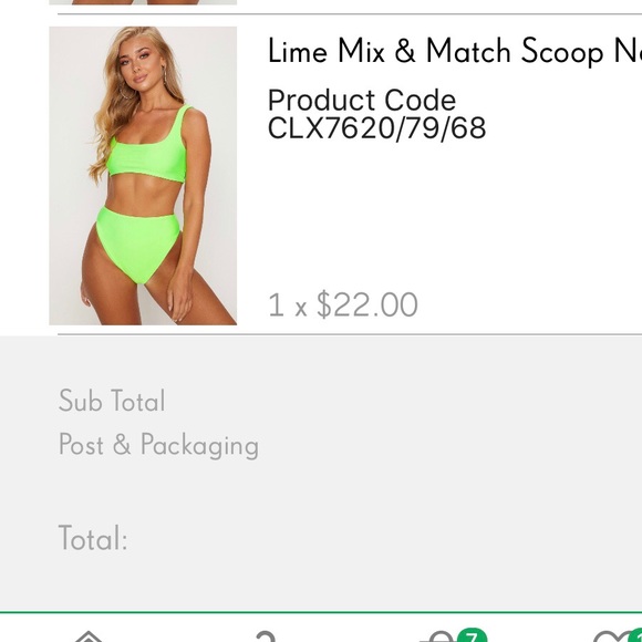 Lime Green, Neon scoop neck Bikini Top - Picture 2 of 2